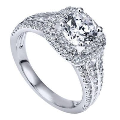 Buy 3.00 Ct Round Moissanite Double Halo Engagement Ring in Certified ...