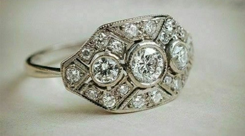 Antique Art Deco 2 CT CZ Round Cut White Wedding Unique Ring SJ7373