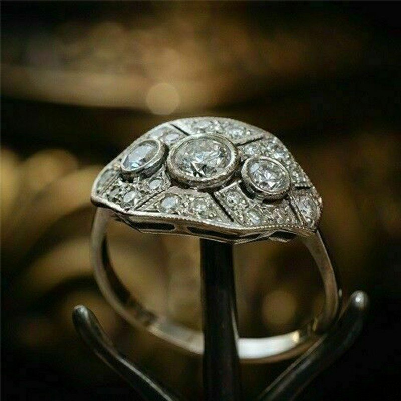 Details about / Art Deco Vintage 2.77 ct Round White Diamond Engagement Wedding Ring 925 Silver
