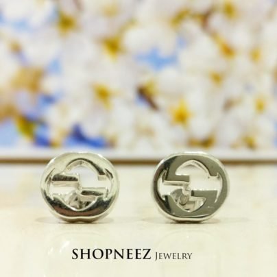 Gucci Interlocking G Design Inspired Screw Back Stud Earrings In Solid 925 Sterling Silver For Beautiful Women’s Gifts SJ7411