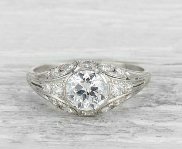 1.50 TCW Round Brilliant Cut Three Stones Engagement Ring 14K SOLID White GOLD