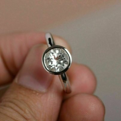 moissanite silver engagement rings