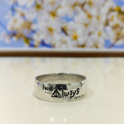 Harry Potter Wedding Trio Ring Set I Will Always Love You Engraved Designer Ring Christmas gift in 1 Carat White Round Cut CZ Solid 925 Sterling Silver SJ7629