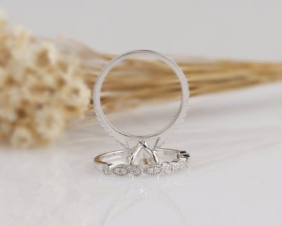 Moissanite diamond 14k White gold ring set 2nd view pic