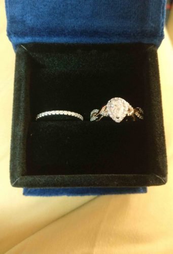 Enchanted Disney Rapunzel 1 CT Pear Shaped Moissanite Diamond Halo Twist Engagement Ring SJ7951 photo review
