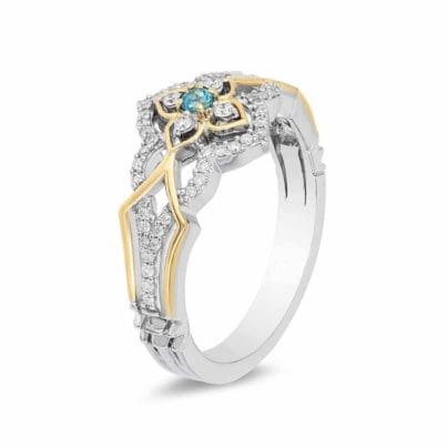 Enchanted Disney Jasmine Swiss Blue CZ 1/2CT Diamond Ring 925 Sterling Silver SJ7957