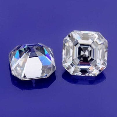 White D color VVS1 Asscher Cut Moissanite With Certificate Excellent Cut SJ8023