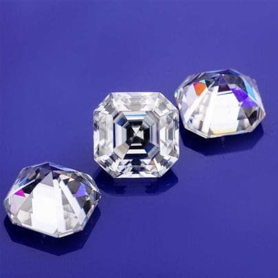 White D color VVS1 Asscher Cut Moissanite With Certificate Excellent Cut SJ8023
