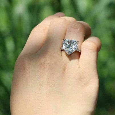 Certified 2.70 Ct Moissanite Diamond Engagement Ring Solitaire 14k White Gold Over Excellent Cut SJ8040