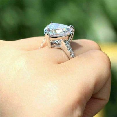 Certified 2.70 Ct Moissanite Diamond Engagement Ring Solitaire 14k White Gold Over Excellent Cut SJ8040