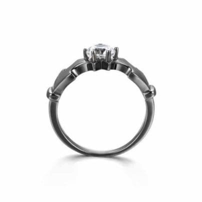 Batman Solid 925 Silver 2ct White Round Cut Diamond Couple Ring Set SJ8101