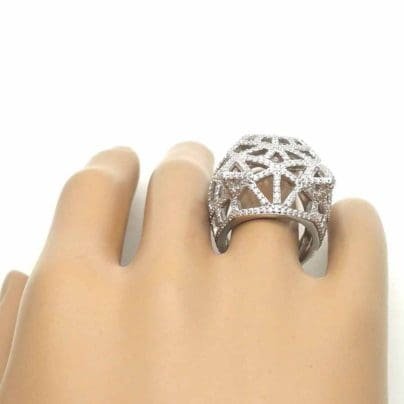 Women Ladies Panther Genuine Solid 925 Sterling Silver Pave CZ Cocktail Ring SJ8107