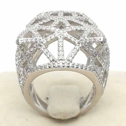Women Ladies Panther Genuine Solid 925 Sterling Silver Pave CZ Cocktail Ring SJ8107