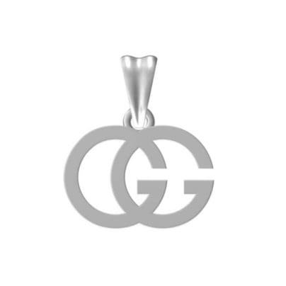 Custom Made Double GG Tissue Pendent In 925 Sterling Silver SJ8162
