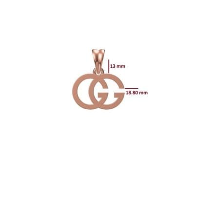 Custom Made Double GG Tissue Pendent In 925 Sterling Silver SJ8162