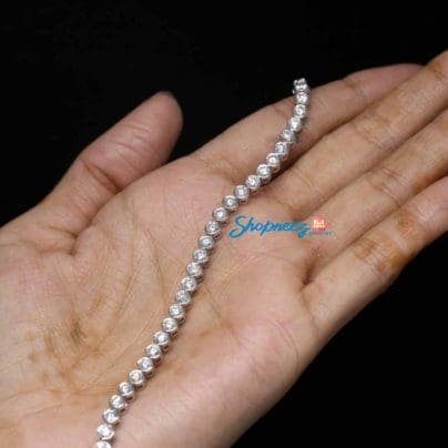 Bezel Set Moissanite Bracelet | Diamond Tennis Bracelet For Women | Colorless Round Moissanite Charm Bracelet | Diamond Charm Bracelet SJ8195