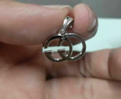 Custom Made Double GG Tissue Pendent In 925 Sterling Silver SJ8162