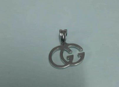 Custom Made Double GG Tissue Pendent In 925 Sterling Silver SJ8162