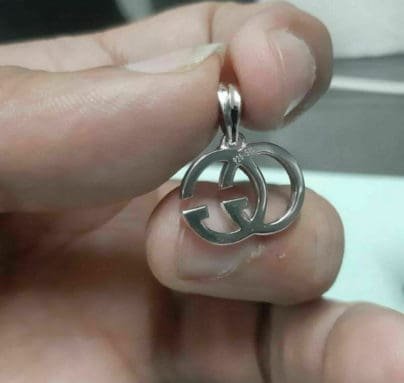 Custom Made Double GG Tissue Pendent In 925 Sterling Silver SJ8162