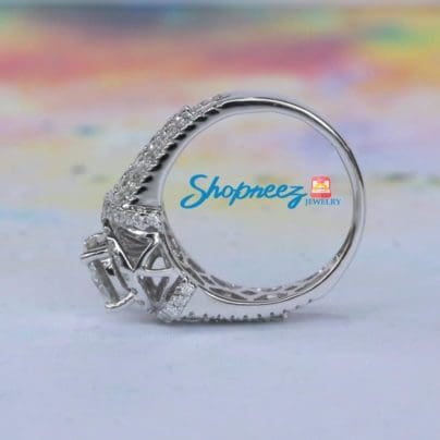 Round Moissanite Halo Ring / 1.00 CT Colorless Moissanite Ring / Vintage Halo Engagement Rings / White Gold Rings For Women / Best Halo Ring SJ8295