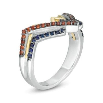 Wonder Woman Collection 1/4 Carat Garnet and Blue Round Cut Sapphire Engagement Ring & Wedding Bands In Solid 925 Silver SJ8319