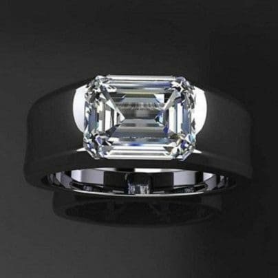 5.00CT Solitaie White Emerald Diamond Engagement Wedding Men's Ring 925 Silver 