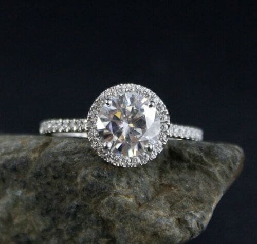 3.00ct White Round Cut Diamond Halo Engagement Wedding Ring 925 Sterling Silver SJ8360