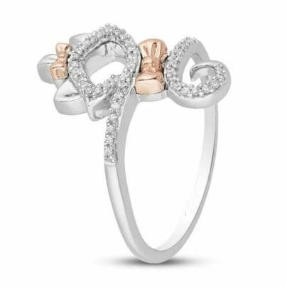 New Disney Treasures Aristocats Diamond Ring With 1/10 ct tw 925 Sterling Silver SJ8391