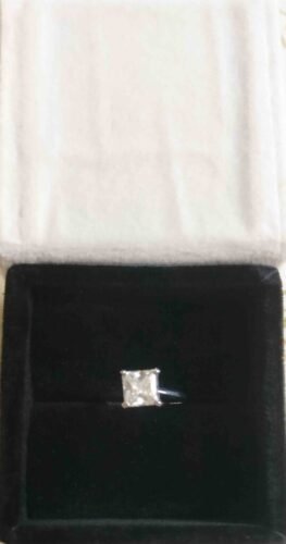 Moissanite Engagement Ring, Forever Classy Solitaire Ring, 2 Ct Princess Cut Engagement Ring, 10K Solid Gold Ring, Princess Moissanite SJ8925 photo review