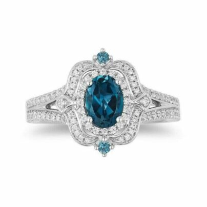 New Collector's Edition Enchanted Disney Cinderella 70th Anniversary Topaz Ring SJ7125