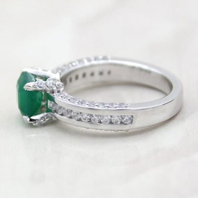 Buy Square Emerald Ring, Royal Style 6 MM Emerald Green Engagement Ring ...