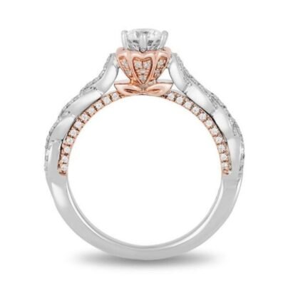 Enchanted Disney Maleficent 1 Ct White Round CZ Diamond Ring in Two-Tone 925 Sterling Silver Twisted Ring Beautiful Design Ring Female Ring SJ2247