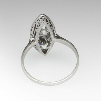 Fine Antique Pear Shape 925 Sterling Silver With Twin 3.71 CT CZ Women's Ring SJ2310