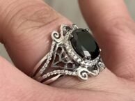 New Disney Treasures Nightmare Before Christmas Ring * Black Onyx Ring * 1/5 ct tw Diamonds in Sterling Silver Ring * Valentine Ring SJ2505 photo review
