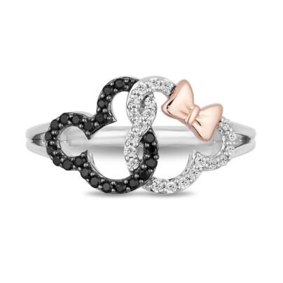 Buy Disney Treasures Mickey & Minnie Mouse Diamond Ring 1/4 ct tw Round ...