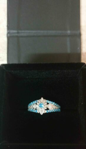 Engagement Ring Enchanted Disney Blue Topaz Frozen Jewelry Sterling Silver ring SJ2597 photo review