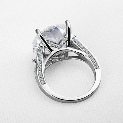 5 ct Big White Round Cut Diamond Solitaire Engagement Ring 925 Sterling Silver SJ2601