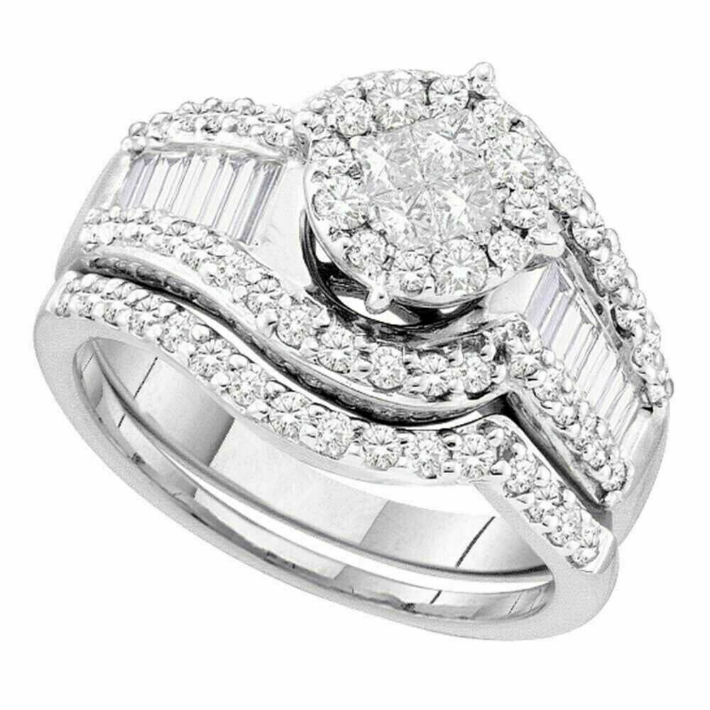 Buy 925 Sterling Silver 1.24 CT Invisible Set Square Diamond Bridal ...