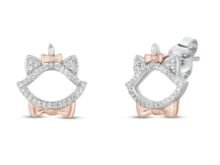 Disney Treasures Aristocats Diamond Earrings 1/10 ct tw Sterling Silver SJ2706