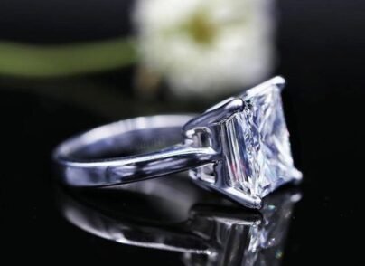 Solitaire Ring, 4 CT Princess Cut Diamond Engagement Wedding Rings, Anniversary Ring For Her, Princess Diamond Rings, 925 Sterling Silver SJ2754