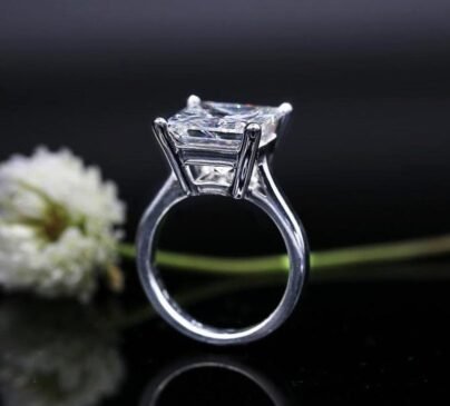 Solitaire Ring, 4 CT Princess Cut Diamond Engagement Wedding Rings, Anniversary Ring For Her, Princess Diamond Rings, 925 Sterling Silver SJ2754