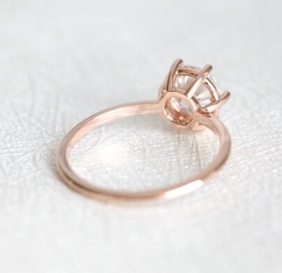 Solitaire Ring, 1.5 CT Round Cut Simulated Diamond Ring, Engagement Wedding Ring, 6 Prong Setting Ring, Anniversary Ring, Rose Gold Over SJ2755
