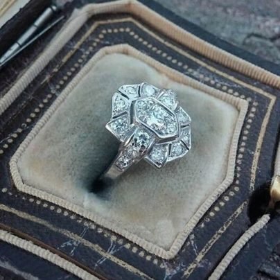 Art Deco RIng, 1.25 Ct Round Cut Diamond Ring, White Gold Plated Vintage Wedding Anniversary Ring for Women's & Girl's, Art Deco Jewellery SJ8965