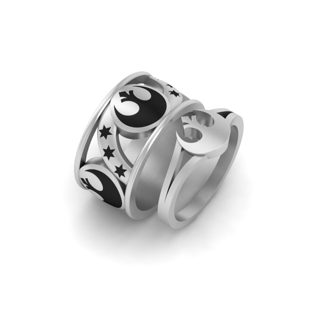 Samle Kridt patient Buy Star Wars Couple Rings Jedi Rebel Alliance Wedding Ring Band Set  SJ10220 Free Shipping- Shopneez Jewelry