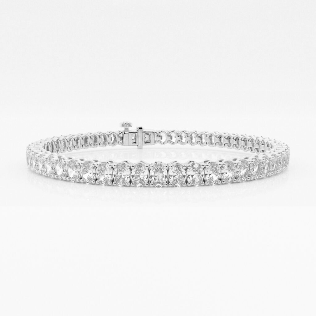 57 MM Oval Cut Simulated Diamonds Tennis Bracelet 6.5 inch Small size Ready to Ship Bracelet SJ10975