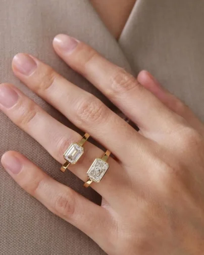 emerald cut lab diamond ring