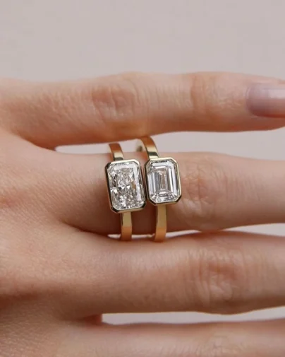 emerald cut lab diamond ring