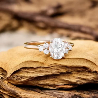 oval lab grown engagement ring